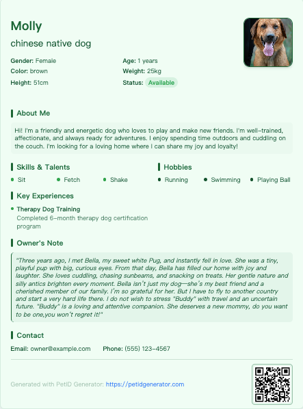 Sample Pet Resume 2